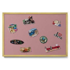 Tablica magnetyczna ozdobna, pastelowy różowy, złota rama, 60×40, Tulup 800451 Tablica magnetyczna ozdobna, pastelowy różowy, złota rama, 60×40, Tulup 800451