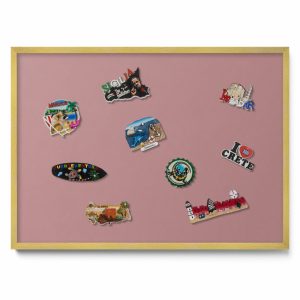 Tablica magnetyczna ozdobna, pastelowy różowy, złota rama, 70×50, Tulup 800585 Tablica magnetyczna ozdobna, pastelowy różowy, złota rama, 70×50, Tulup 800585