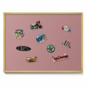 Tablica magnetyczna ozdobna, pastelowy różowy, złota rama, 80×60, Tulup 800542 Tablica magnetyczna ozdobna, pastelowy różowy, złota rama, 80×60, Tulup 800542