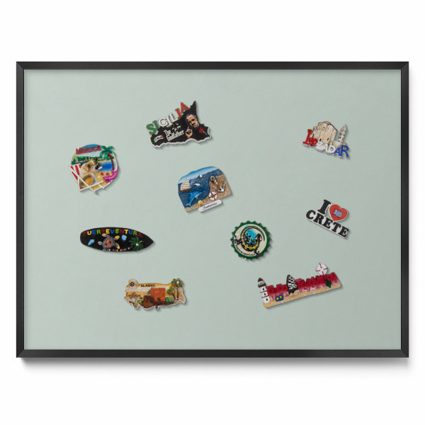 Tablica magnetyczna ozdobna, seledynowy, czarna rama, 80x60, Tulup 800398