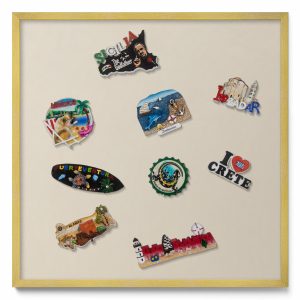 Tablica magnetyczna wisząca, beżowy, złota rama, 50×50, Tulup 800629 Tablica magnetyczna wisząca, beżowy, złota rama, 50×50, Tulup 800629