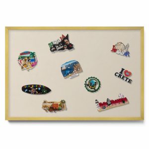 Tablica magnetyczna wisząca, beżowy, złota rama, 60×40, Tulup 800496 Tablica magnetyczna wisząca, beżowy, złota rama, 60×40, Tulup 800496