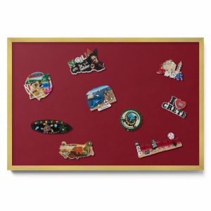 Tablica magnetyczna wisząca, bordowy, złota rama, 60×40, Tulup 800439 Tablica magnetyczna wisząca, bordowy, złota rama, 60×40, Tulup 800439