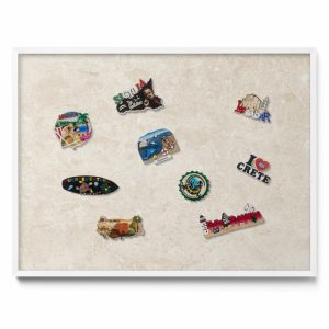 Tablica magnetyczna wisząca, jasny kamień, biała ramka, 80×60, Tulup 800455 Tablica magnetyczna wisząca, jasny kamień, biała ramka, 80×60, Tulup 800455