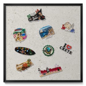 Tablica magnetyczna wisząca, jasny kamień, czarna rama, 50×50, Tulup 793174 Tablica magnetyczna wisząca, jasny kamień, czarna rama, 50×50, Tulup 793174