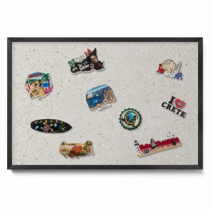 Tablica magnetyczna wisząca, jasny kamień, czarna rama, 70×50, Tulup 800417 Tablica magnetyczna wisząca, jasny kamień, czarna rama, 70×50, Tulup 800417