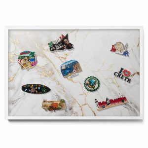 Tablica magnetyczna wisząca, kamień marmur, biała ramka, 60×40, Tulup 800502 Tablica magnetyczna wisząca, kamień marmur, biała ramka, 60×40, Tulup 800502