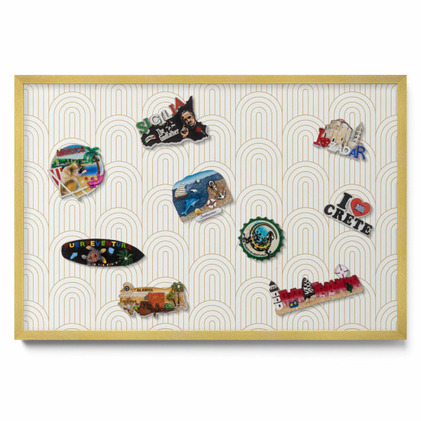 Tablica magnetyczna wisząca, łuki, złota rama, 60x40, Tulup 800619