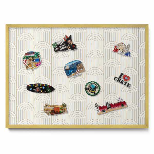 Tablica magnetyczna wisząca, łuki, złota rama, 70x50, Tulup 800431