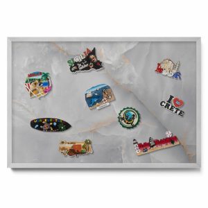 Tablica magnetyczna wisząca, ozdobny marmur, srebrna rama, 60×40, Tulup 800645 Tablica magnetyczna wisząca, ozdobny marmur, srebrna rama, 60×40, Tulup 800645