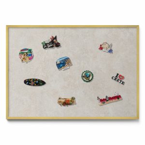 Tablica magnetyczna wisząca, piaskowic, złota rama, 100×70, Tulup 800533 Tablica magnetyczna wisząca, piaskowic, złota rama, 100×70, Tulup 800533