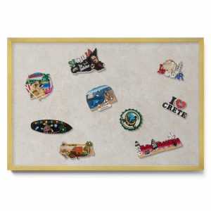 Tablica magnetyczna wisząca, piaskowic, złota rama, 60×40, Tulup 800433 Tablica magnetyczna wisząca, piaskowic, złota rama, 60×40, Tulup 800433