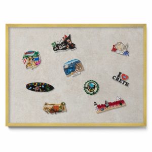 Tablica magnetyczna wisząca, piaskowic, złota rama, 70×50, Tulup 800388 Tablica magnetyczna wisząca, piaskowic, złota rama, 70×50, Tulup 800388