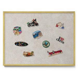Tablica magnetyczna wisząca, piaskowic, złota rama, 80×60, Tulup 800571 Tablica magnetyczna wisząca, piaskowic, złota rama, 80×60, Tulup 800571