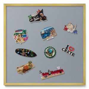 Tablica magnetyczna wisząca, szary, złota rama, 50×50, Tulup 800427 Tablica magnetyczna wisząca, szary, złota rama, 50×50, Tulup 800427