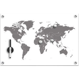 Tablica magnetyczna World + 3 magnesy, 60×40 cm, ZELLER 81628 Tablica magnetyczna World + 3 magnesy, 60×40 cm, ZELLER 81628