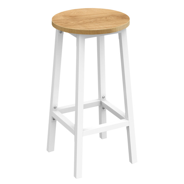 Taboret barowy - dąb / nogi białe 767536
