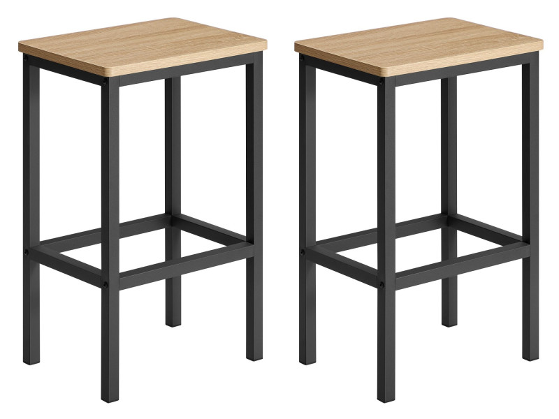 Taboret barowy OSKAR 2 szt. dąb sonoma do kuchni i jadalni styl loft 974306
