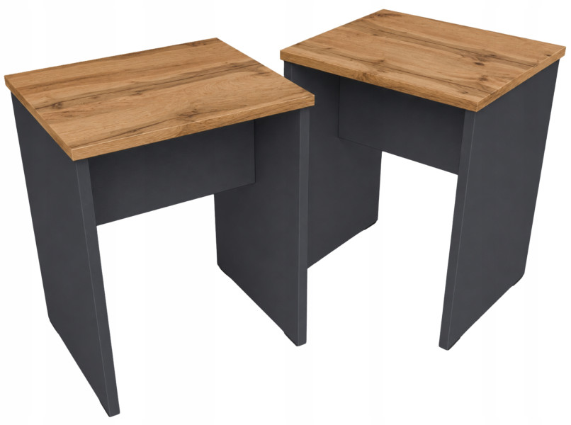 Taboret CR3-STERN grafit-wotan zestaw 2szt. komplet siedzisko stołek hoker 1079051
