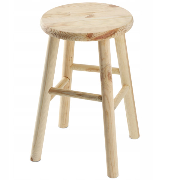 Taboret Drewniany Kuchenny Stołek Solidny 46 cm 110453