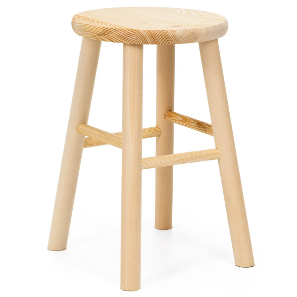 Taboret drewniany okrągły, krzesło 44 cm stołek kuchenny, pomocniczy 985997