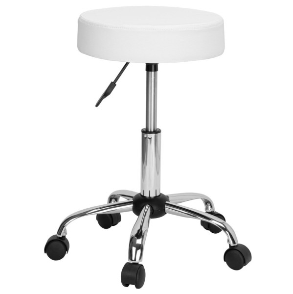 Taboret fryzjerski kosmetyczny TULSA biały 334684