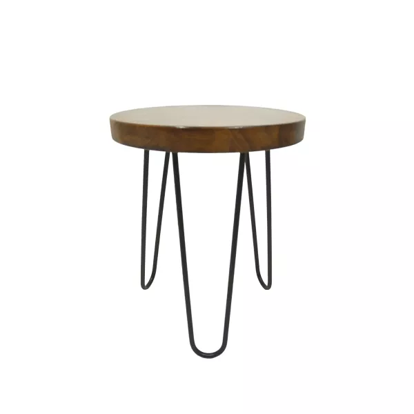 Taboret industrialny drewniany do jadalni salonu LOFT 77498