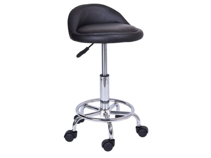 Taboret kosmetyczny fryzjerski LOMO czarny 334685