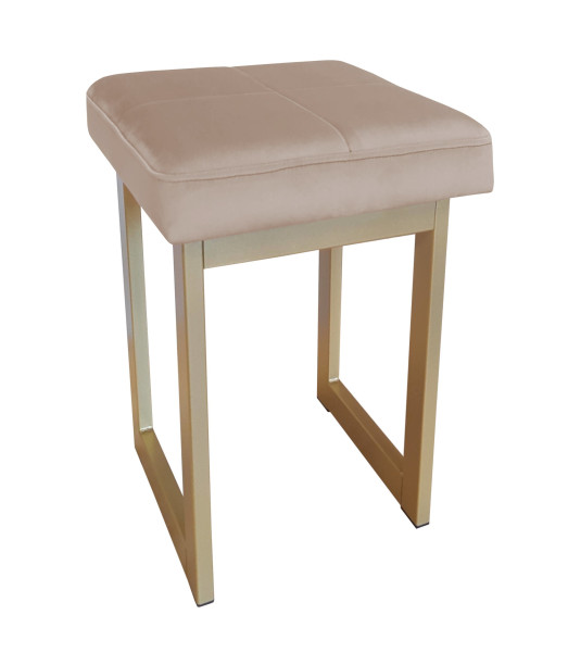 Taboret SOLID tkanina Welur stelaż metalowy STOŁEK LOFT 130538