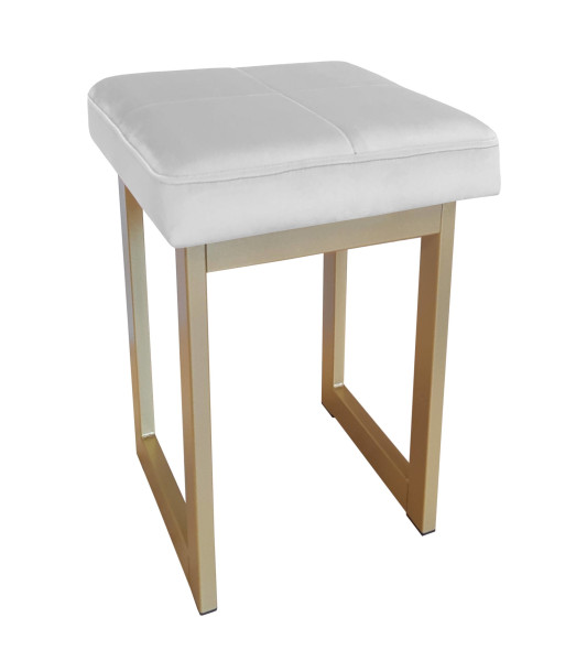 Taboret SOLID tkanina Welur stelaż metalowy STOŁEK LOFT 130653