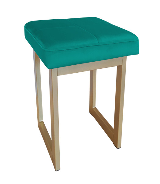 Taboret SOLID tkanina Welur stelaż metalowy STOŁEK LOFT 130657