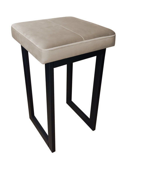 Taboret SOLID tkanina Welur stelaż metalowy STOŁEK LOFT 755447