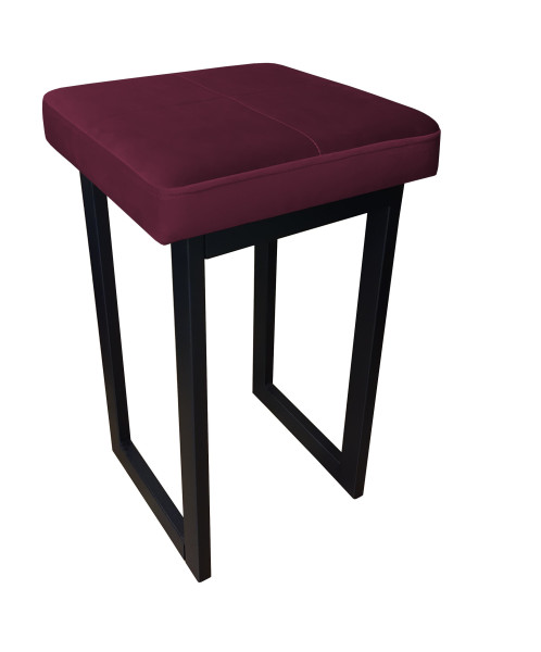 Taboret SOLID tkanina Welur stelaż metalowy STOŁEK LOFT 755451