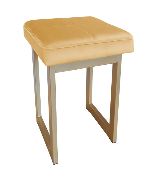 Taboret SOLID tkanina Welur stelaż metalowy STOŁEK LOFT 130552