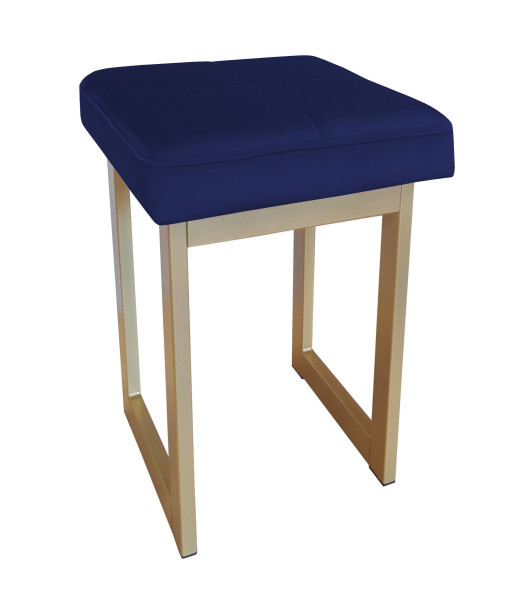 Taboret SOLID tkanina Welur stelaż metalowy STOŁEK LOFT 130589
