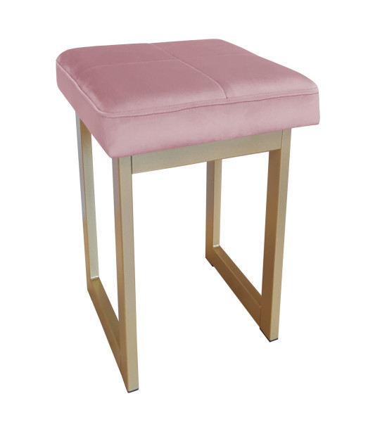 Taboret SOLID tkanina Welur stelaż metalowy STOŁEK LOFT 130601