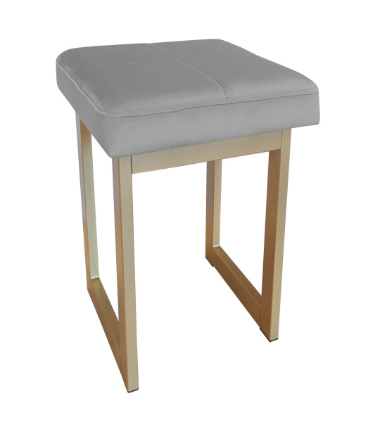 Taboret SOLID tkanina Welur stelaż metalowy STOŁEK LOFT 130614