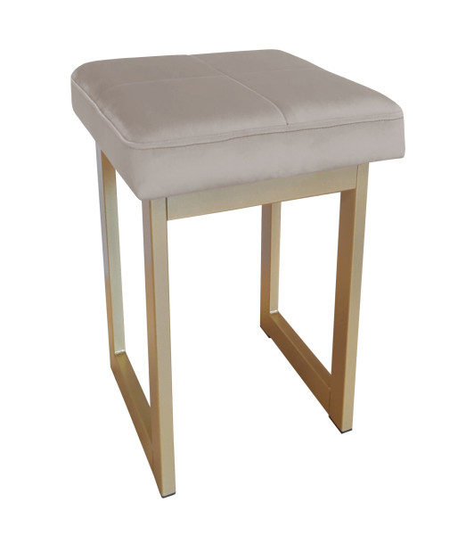 Taboret SOLID tkanina Welur stelaż metalowy STOŁEK LOFT 130536