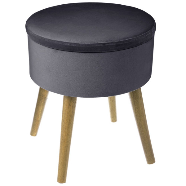Taboret welurowy ze schowkiem TESS 207766