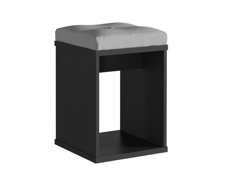 Taboret z siedziskiem do toaletki kosmetycznej czarny 985024