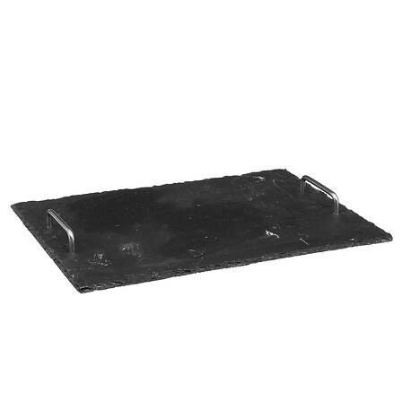 TACA 30 x 40 cm Z NATURALNEGO ŁUPKA metalowe uchwyty 480444