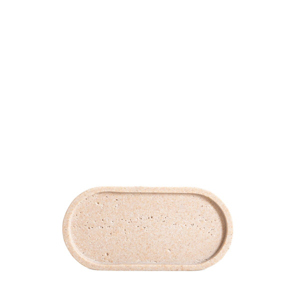 Taca dekoracyjna ONDA owalna beżowa 25x12x1,5 cm HOMLA 936107
