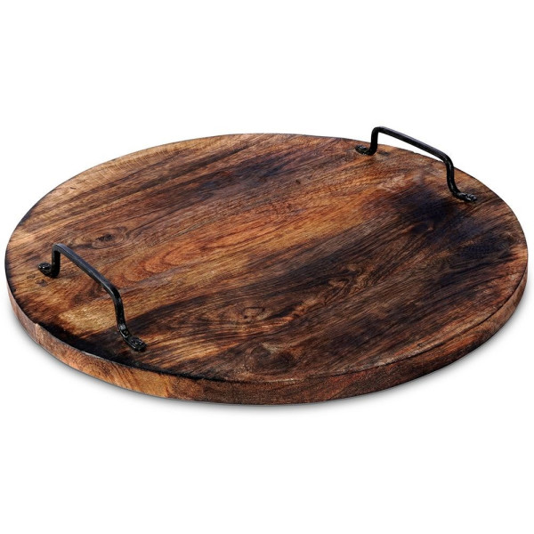 Taca do serwowania drewniana z uchwytami 39 cm 797285