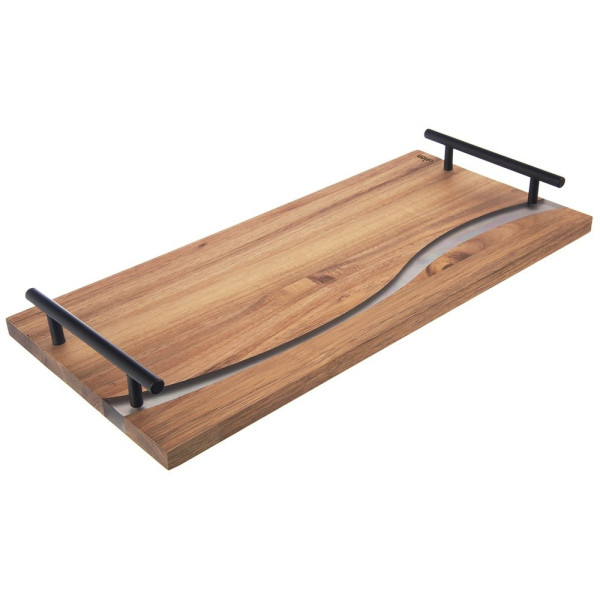 Taca do serwowania drewniana z uchwytami RIVER 42x20x4,5 cm 797289