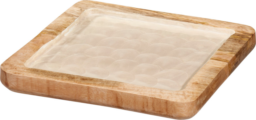 Taca kwadratowa do serwowania z drewna mango 20x20x2 cm 1038923