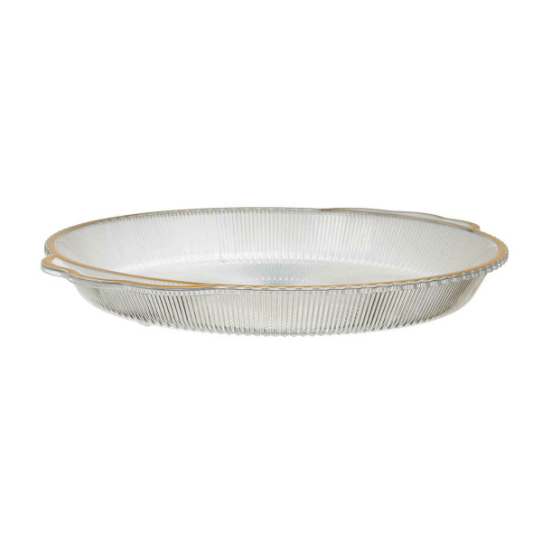 TACA Mirage PLASTIKOWA o średnicy 38,5cm złoty brzeg glamour 652442