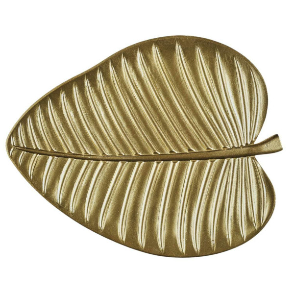 Taca ORO złota liść dekoracyjna 37.8x30.4 cm 1043681