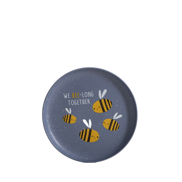 Talerz ANNBEE z pszczołą granatowy 19 cm HOMLA 916960