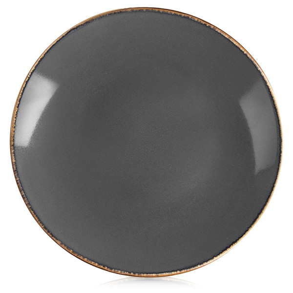 Talerz deserowy ceramiczny szary GLAZE 20,5 cm 790795