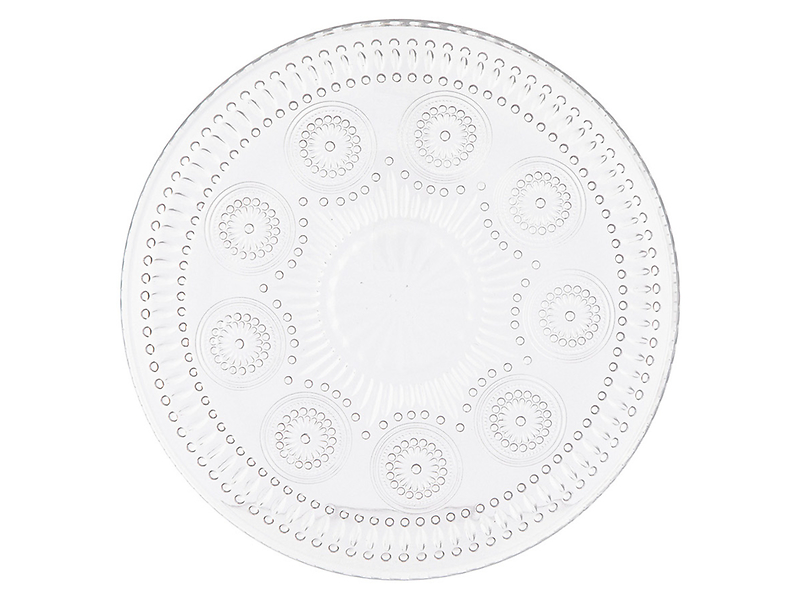 Talerz deserowy Daisy szklany transparentny 205553